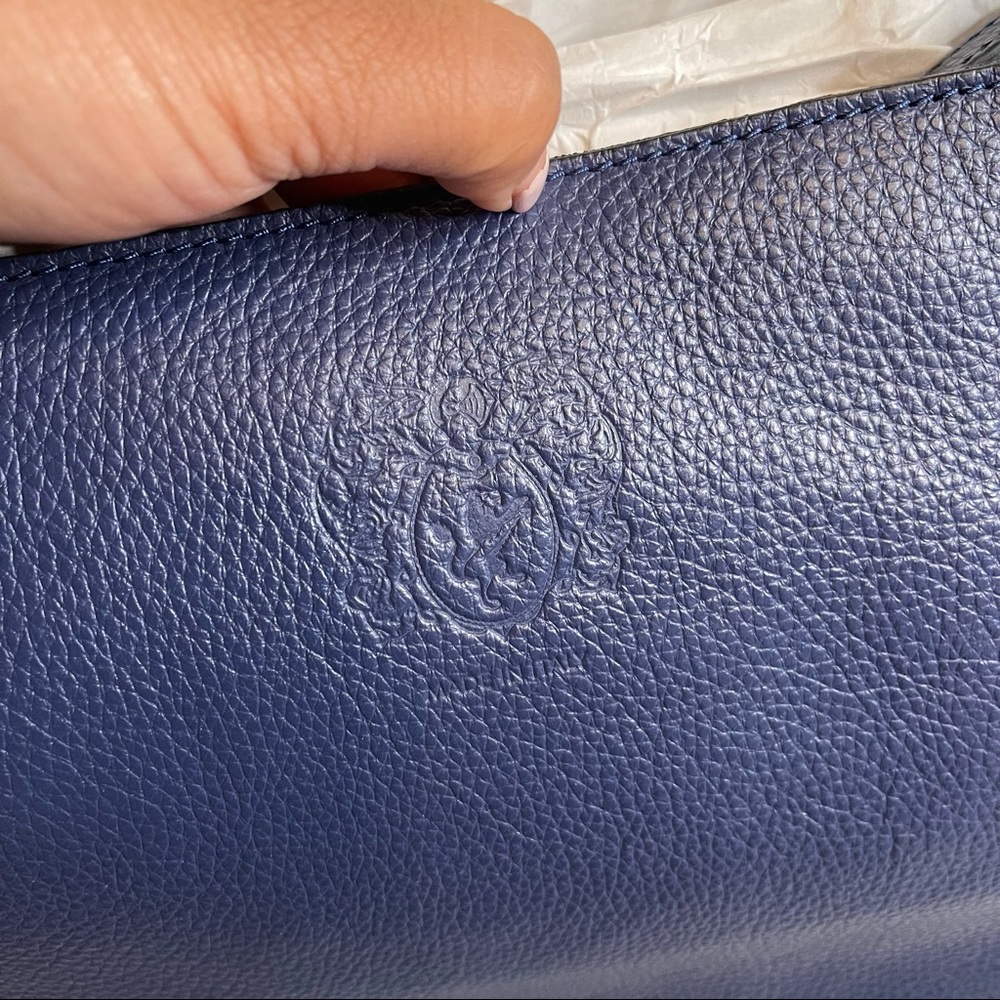 Bruno Magli Leather Navy Everyday Tote Bag - Picture 7 of 11